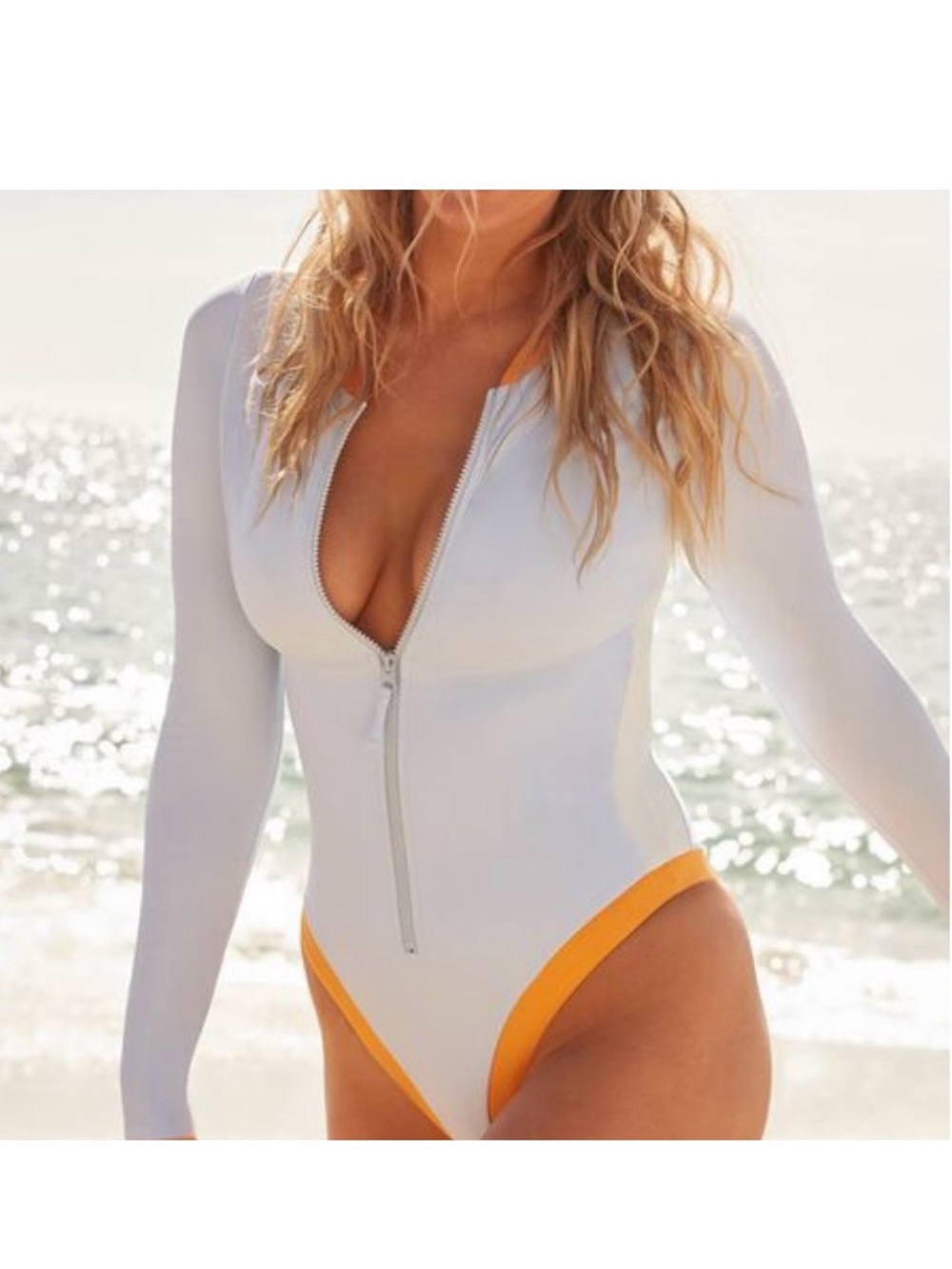 NWT Swimsuits For All Blue Crush Long Sleeve One-Piece Swimsuit – XL